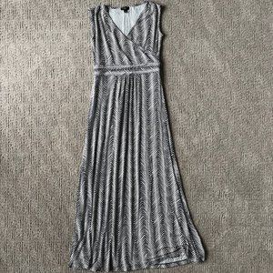 Talbots Dark Navy & White Maxi Dress